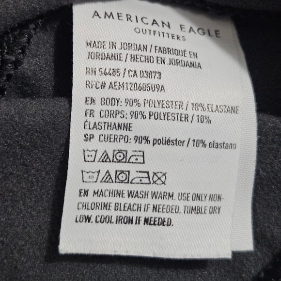 American Eagle Softshell Hoodie Jacket L Black Gray Camo Zip Front Street Dark - Picture 6 of 9